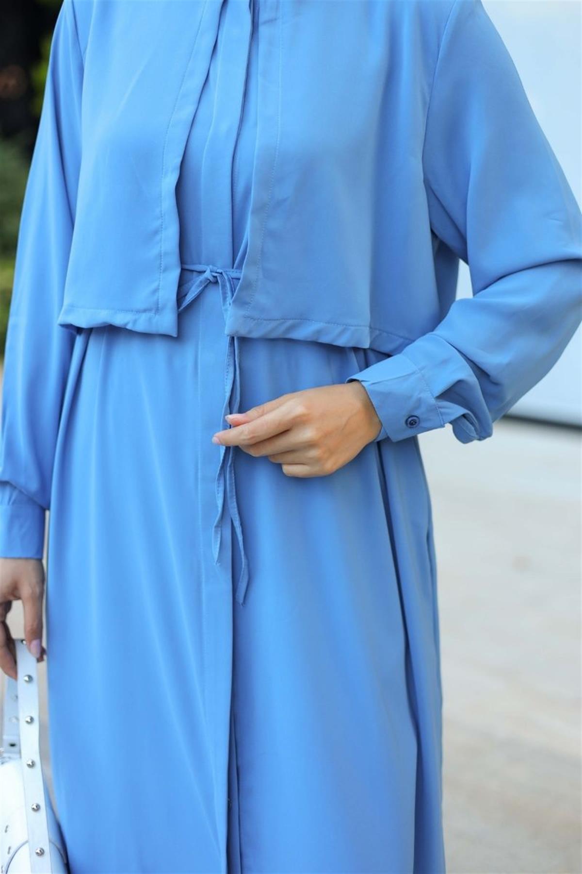 Aller Detaylı Uzun Tunik Mavi