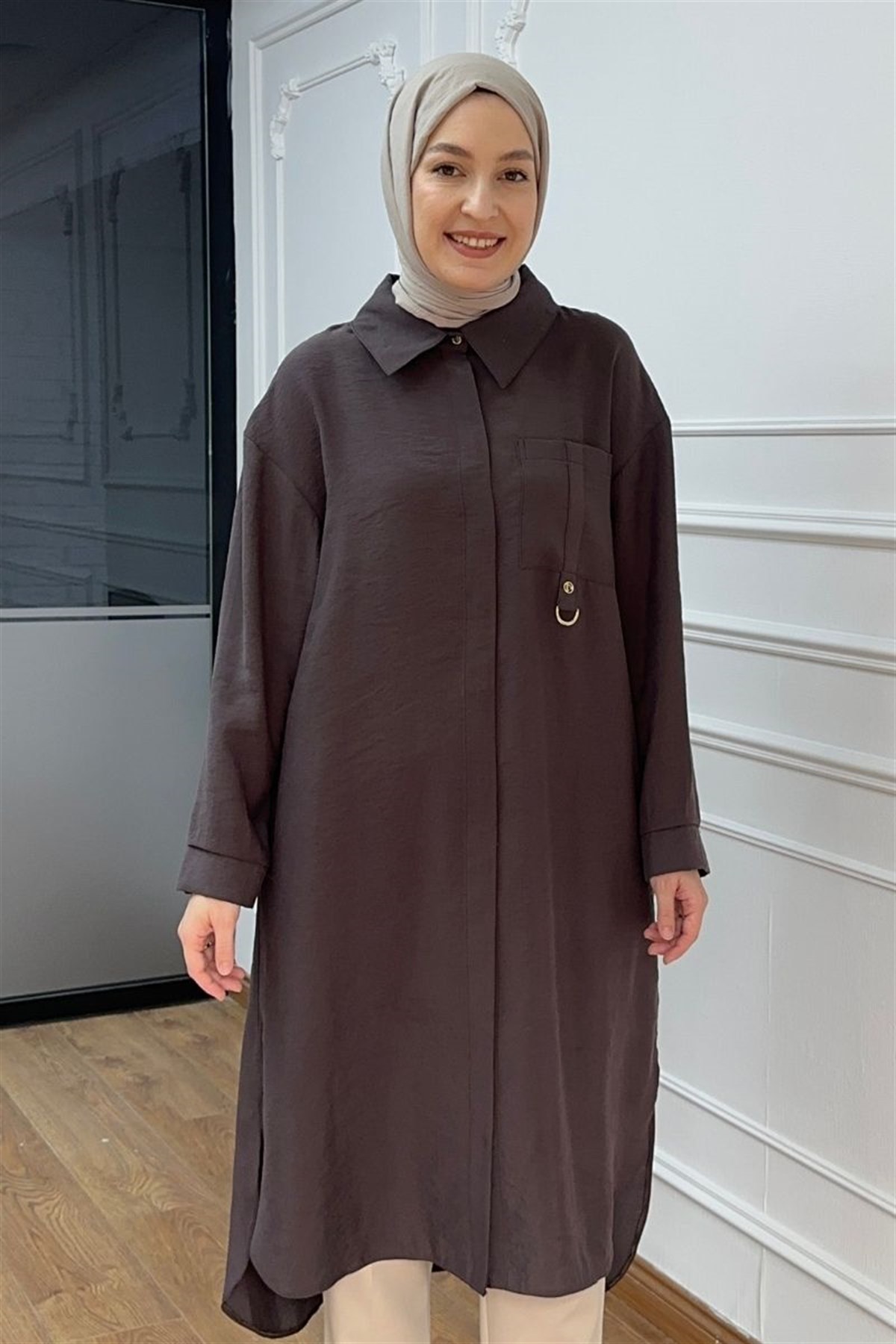 Armine Trend Cepli Asude Tunik Kahve 