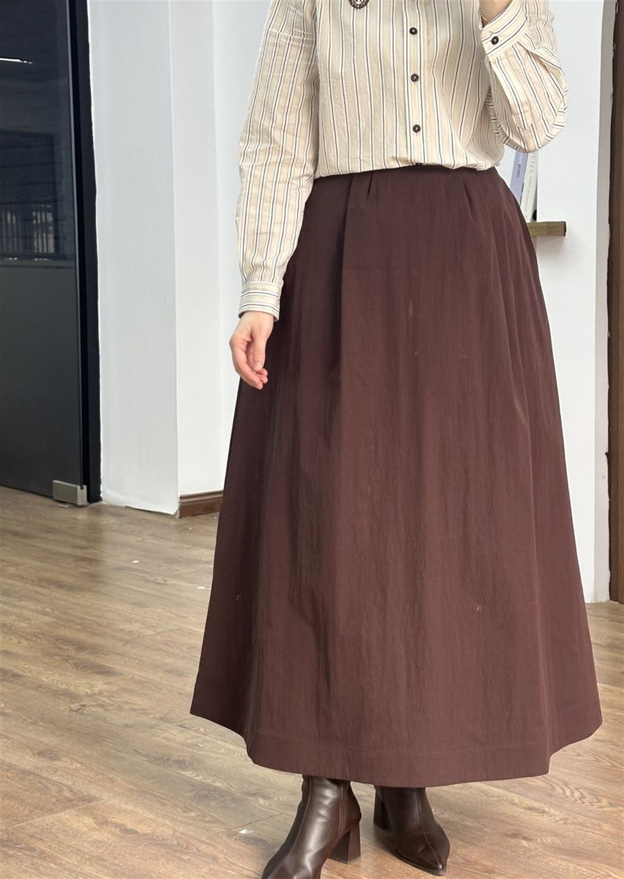 Armine Trend Çizgili Etekli Takım