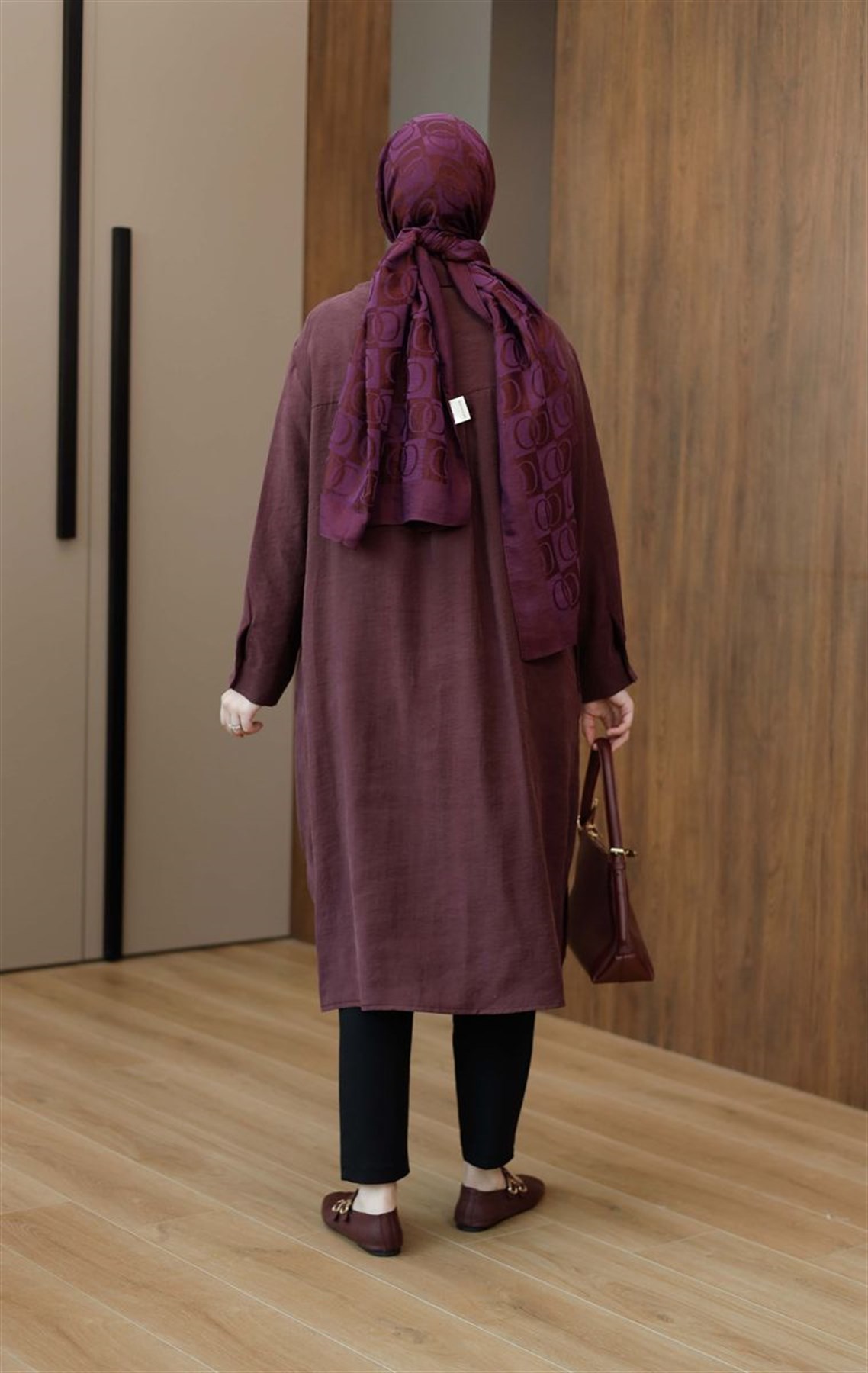 Armine Trend Pul Detaylı Uzun Tunik Bordo