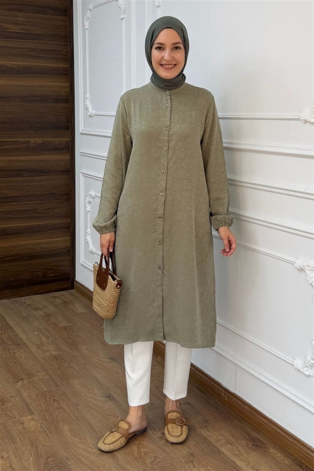 Basic Marakeş Uzun Tunik Çağla