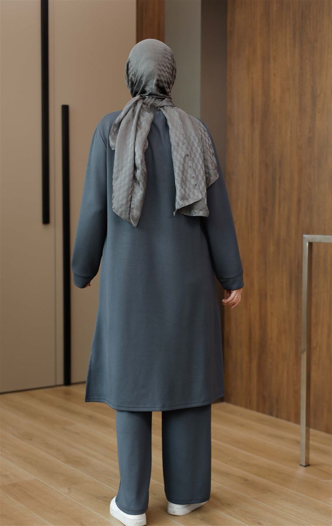 Basic Oysho Uzun İkili Takım Füme