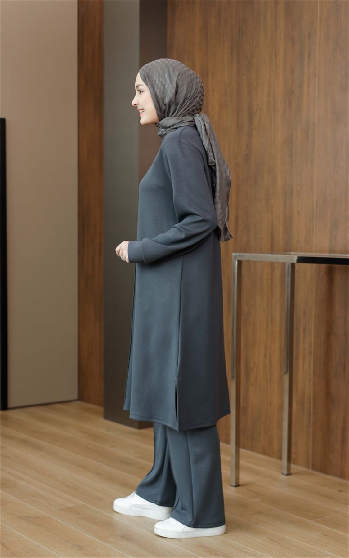 Basic Oysho Uzun İkili Takım Füme