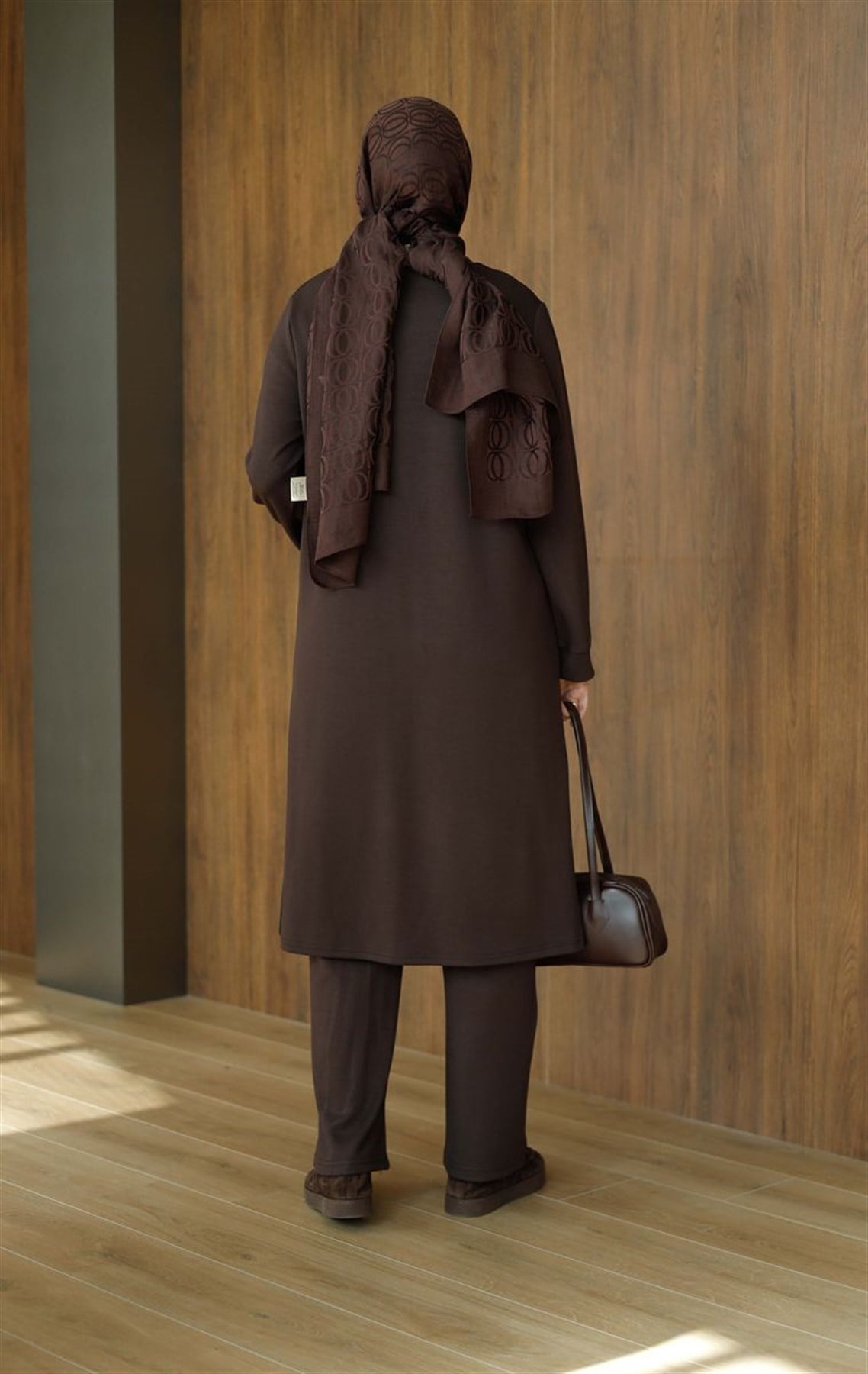 Basic Oysho Uzun İkili Takım Kahve