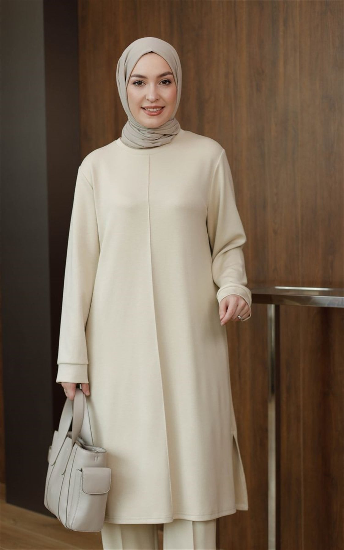 Basic Oysho Uzun İkili Takım Krem