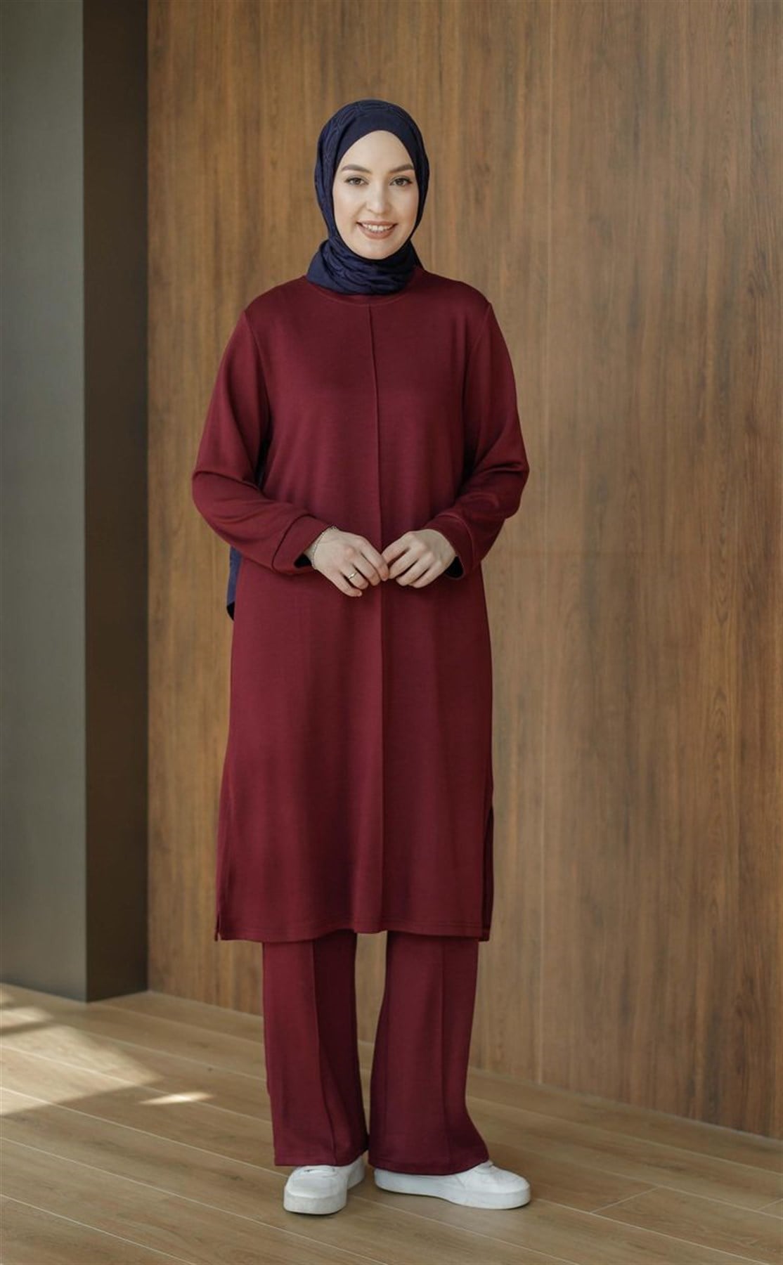 Basic Oysho Uzun İkili Takım Mürdüm