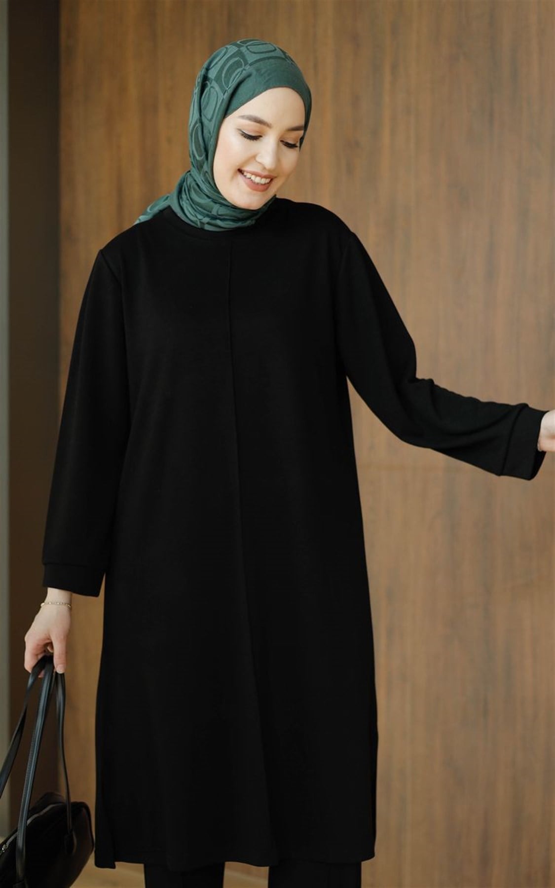 Basic Oysho Uzun İkili Takım Siyah