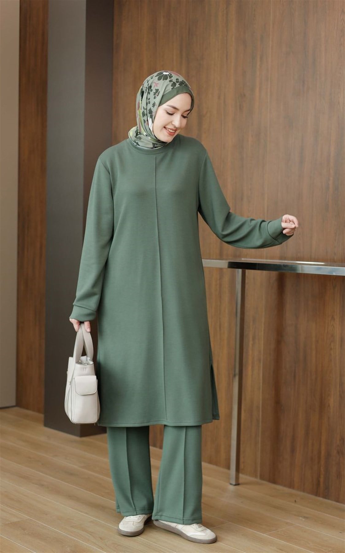 Basic Oysho Uzun İkili Takım Yeşil