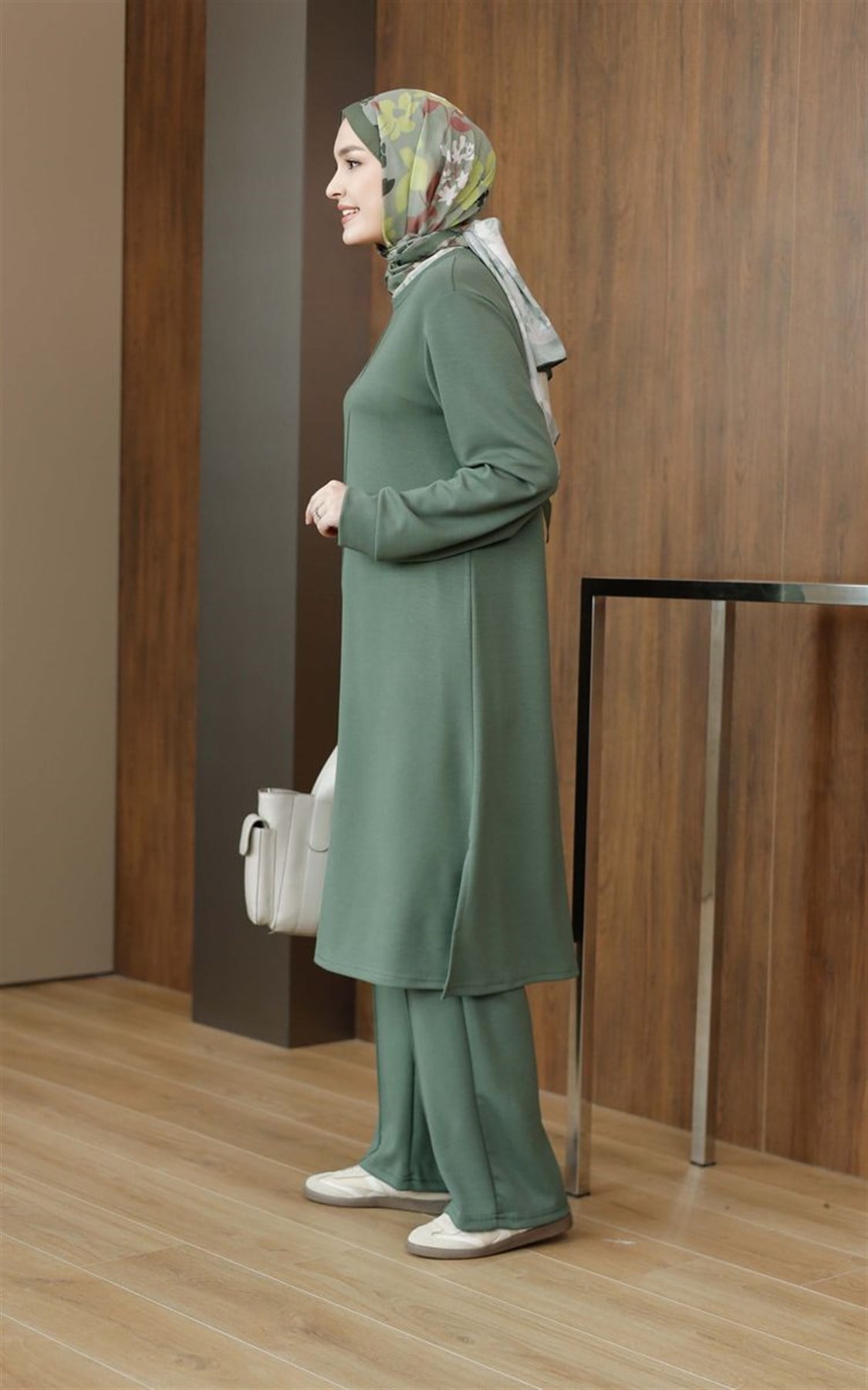 Basic Oysho Uzun İkili Takım Yeşil