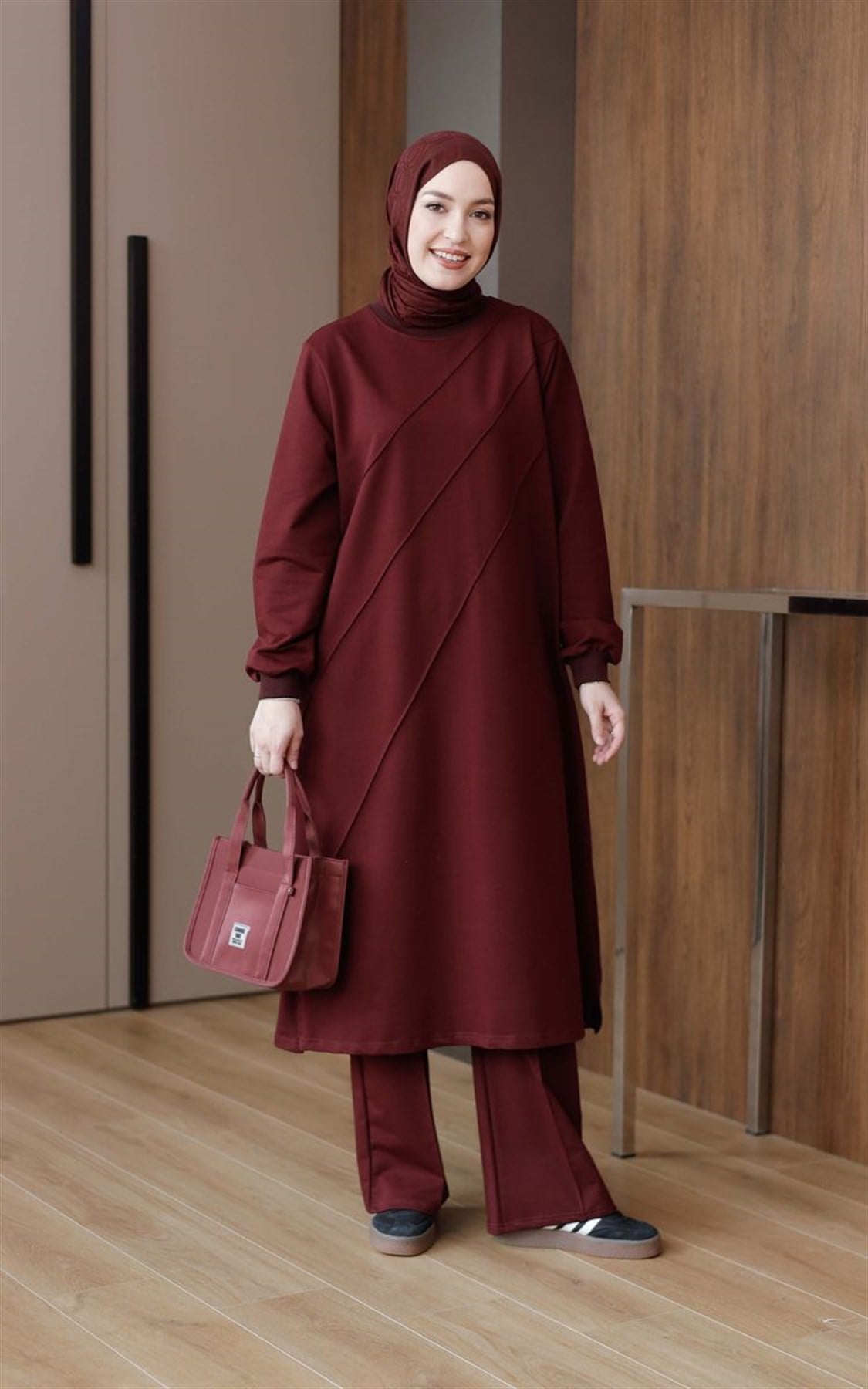 Çımalı 120 cm Uzun Takım Bordo
