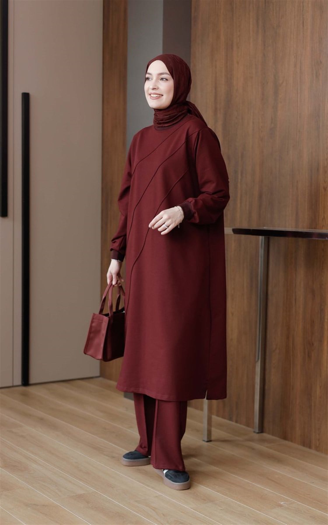 Çımalı 120 cm Uzun Takım Bordo