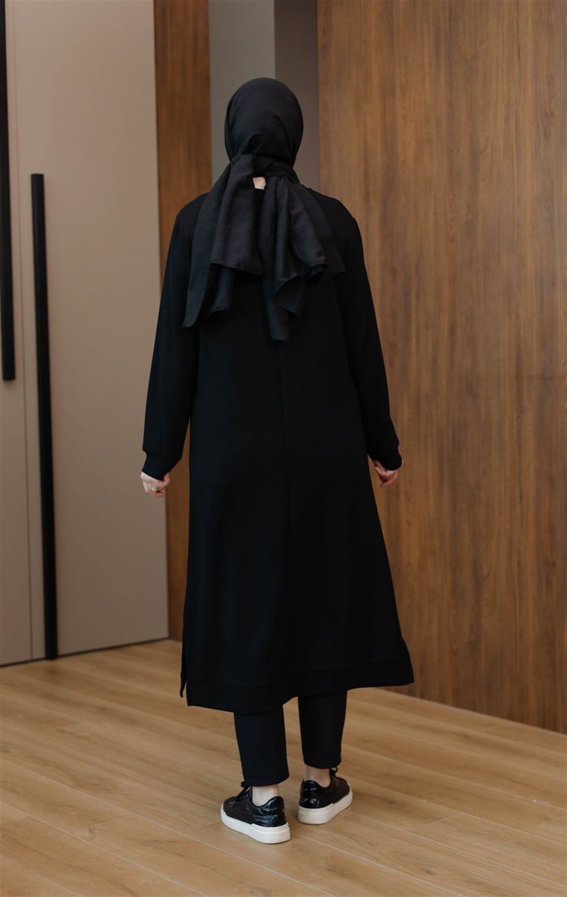 Düğmeli Oysho Uzun Tunik Siyah