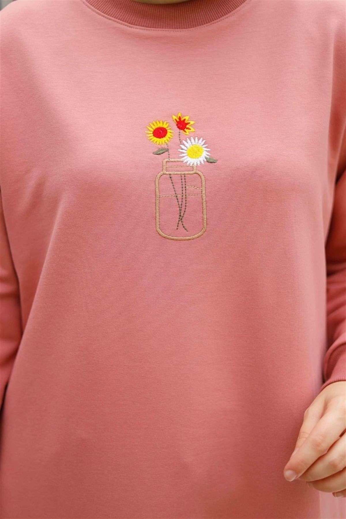 Flowers Uzun Tunik Gül Kurusu