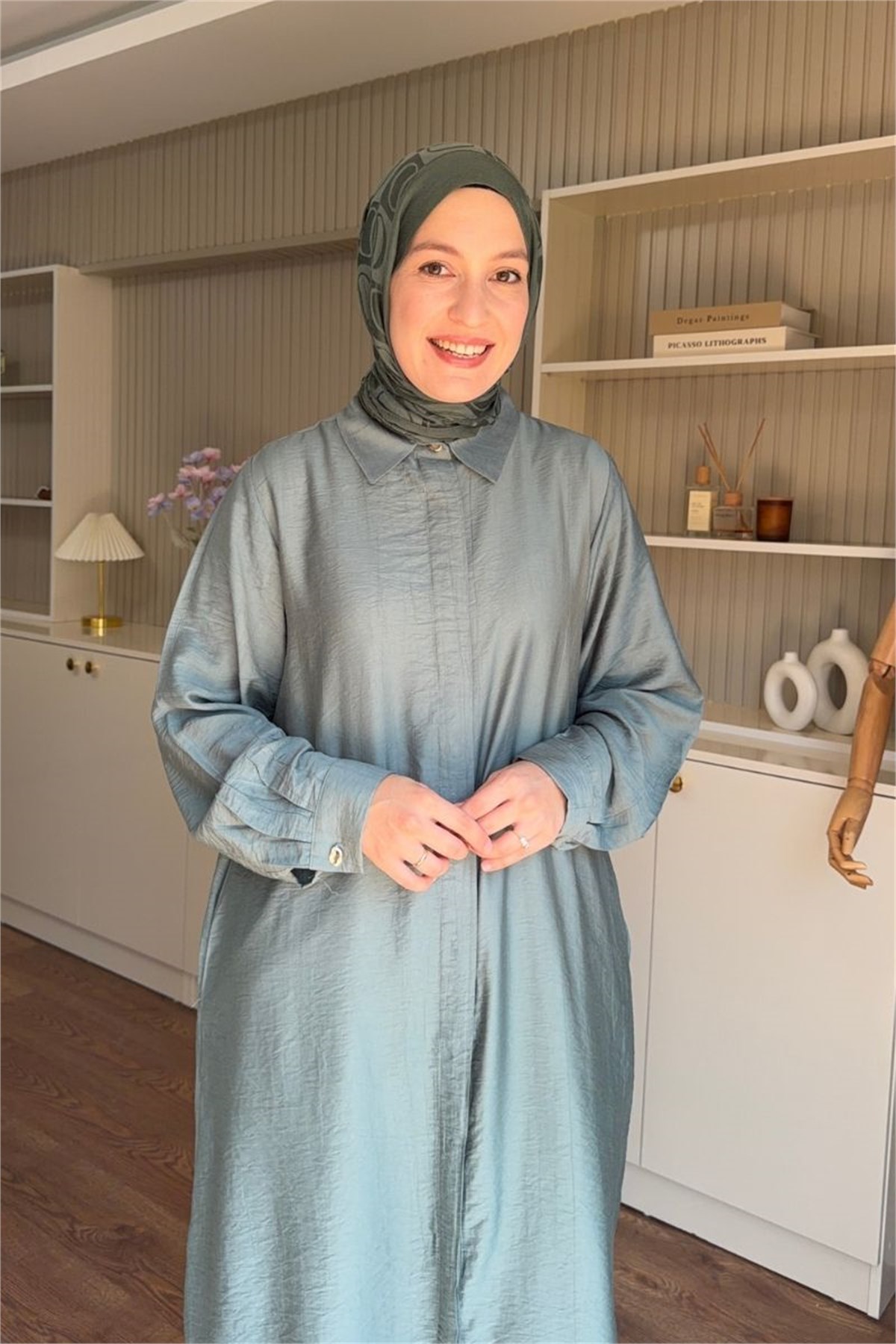 Gömlek Yakalı Hazır Kemerli Tunik Irmak