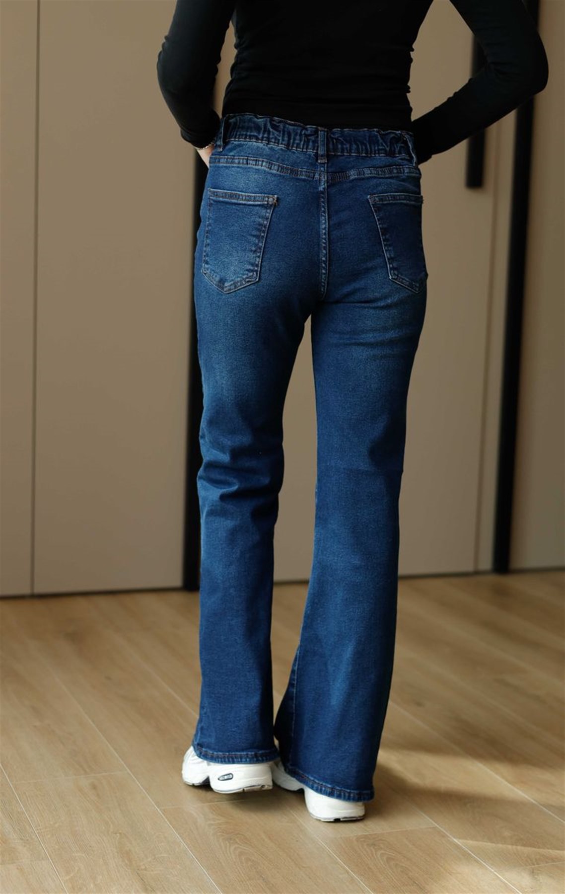 İspanyol Paça Kot Pantolon Mavi