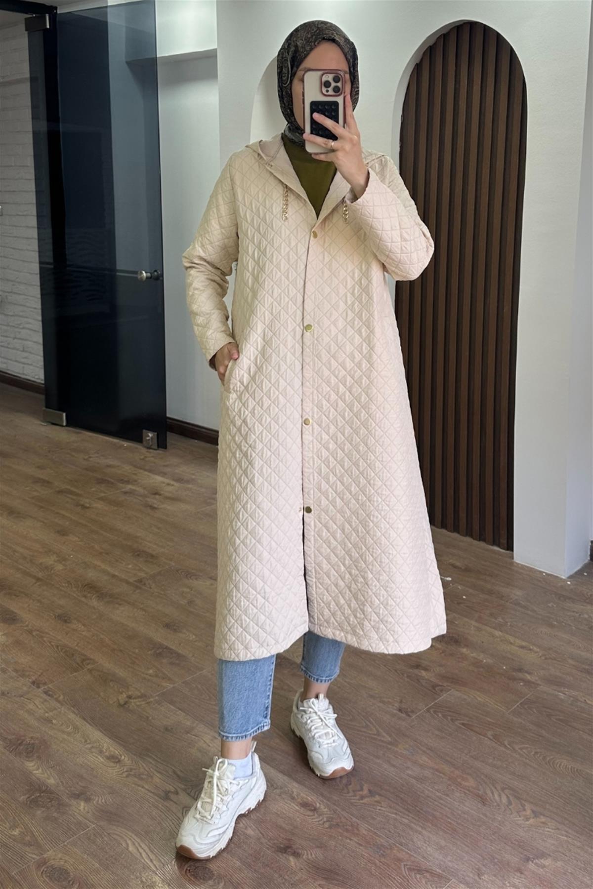 Karin Mevsimlik Uzun Kap Krem