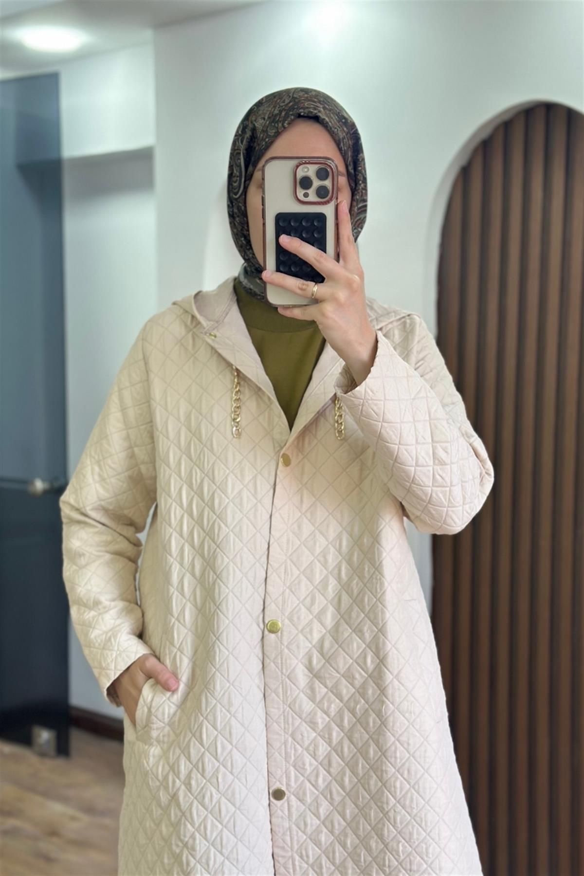 Karin Mevsimlik Uzun Kap Krem