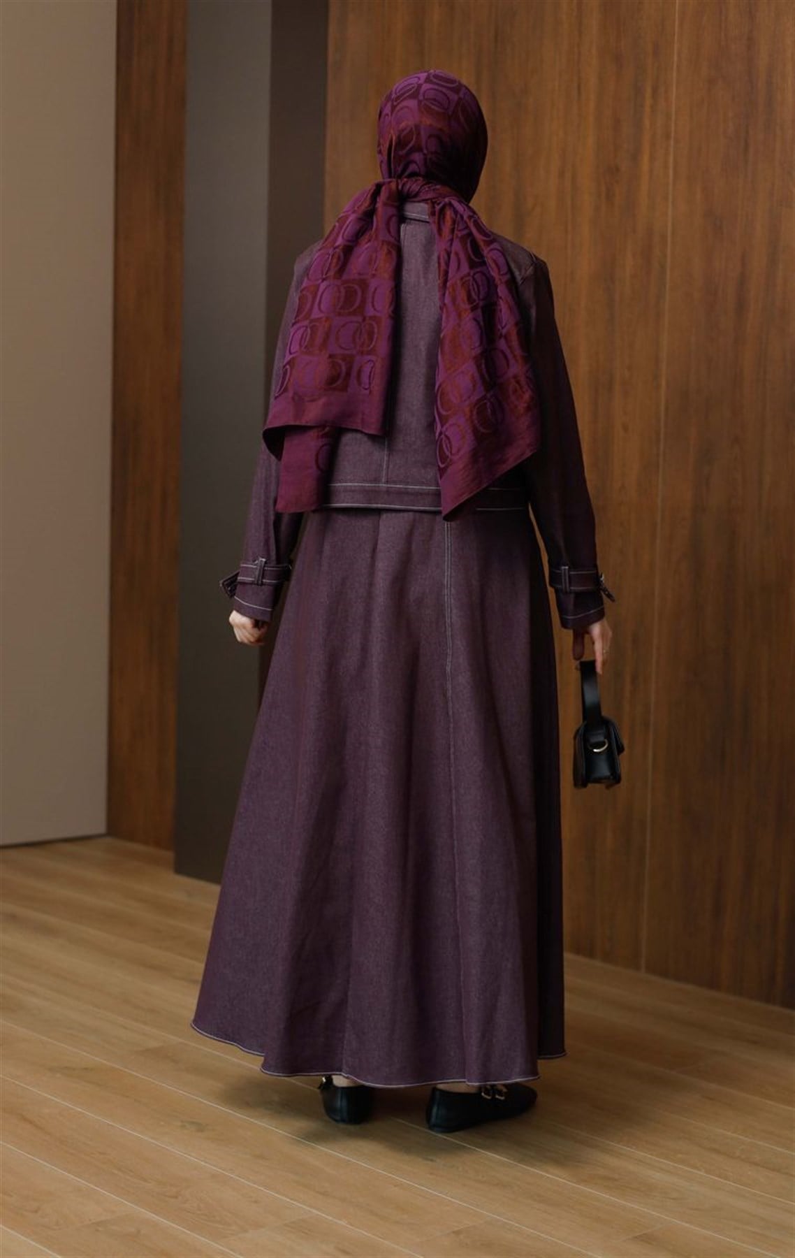 Kot Jile Elbise Bordo