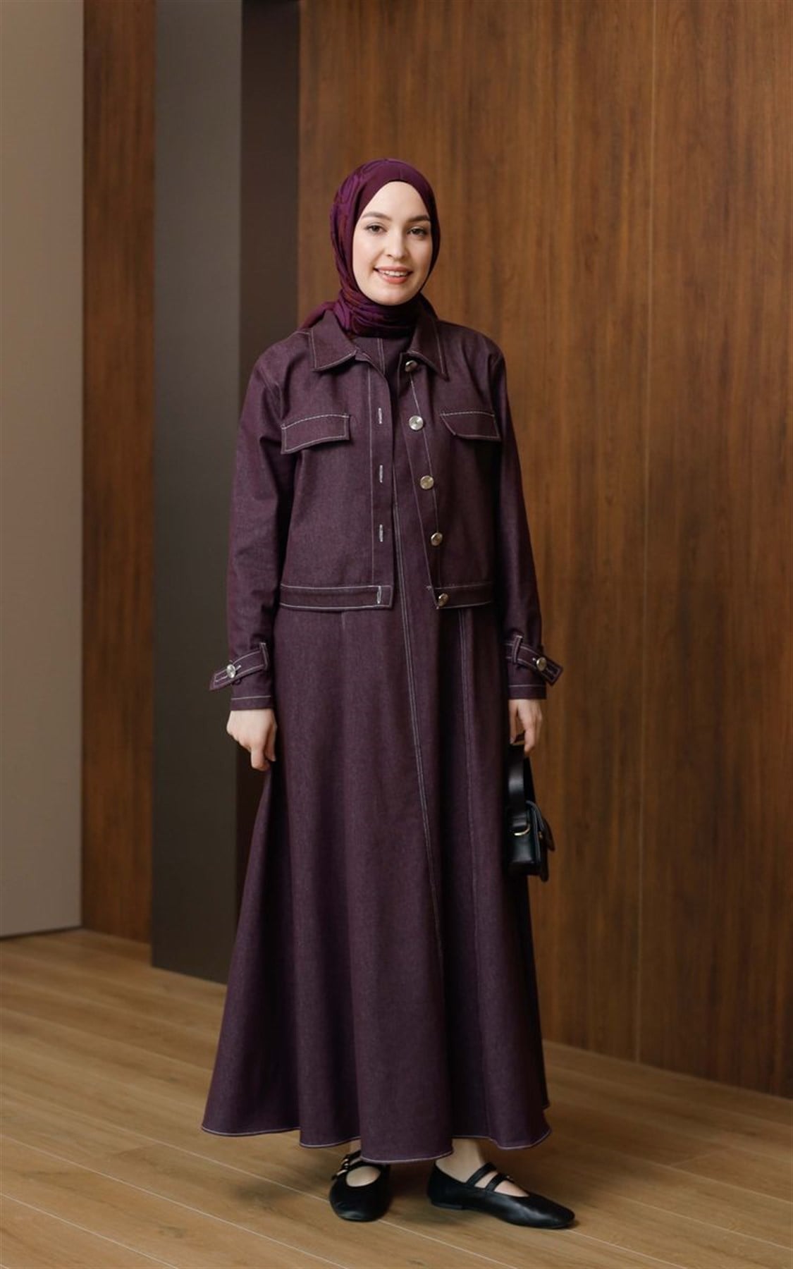 Kot Jile Elbise Bordo