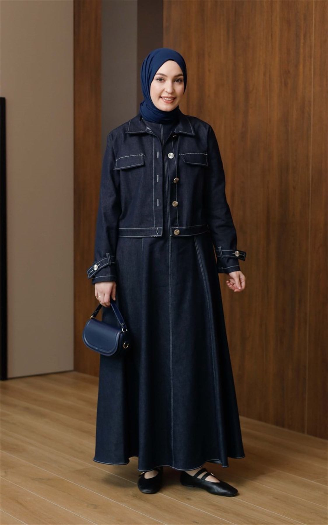 Kot Jile Elbise Lacivert