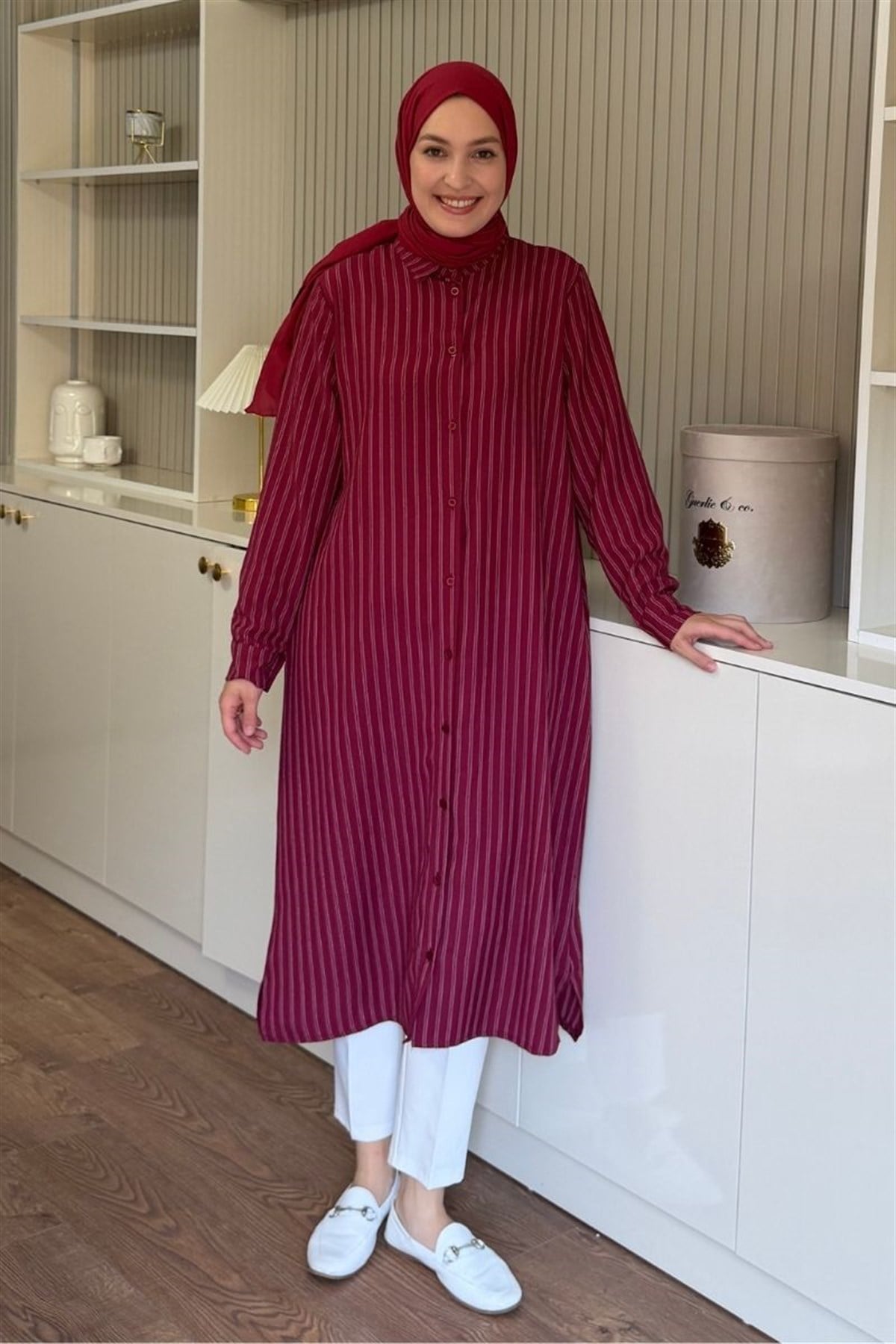 Lalin Uzun Tunik Bordo