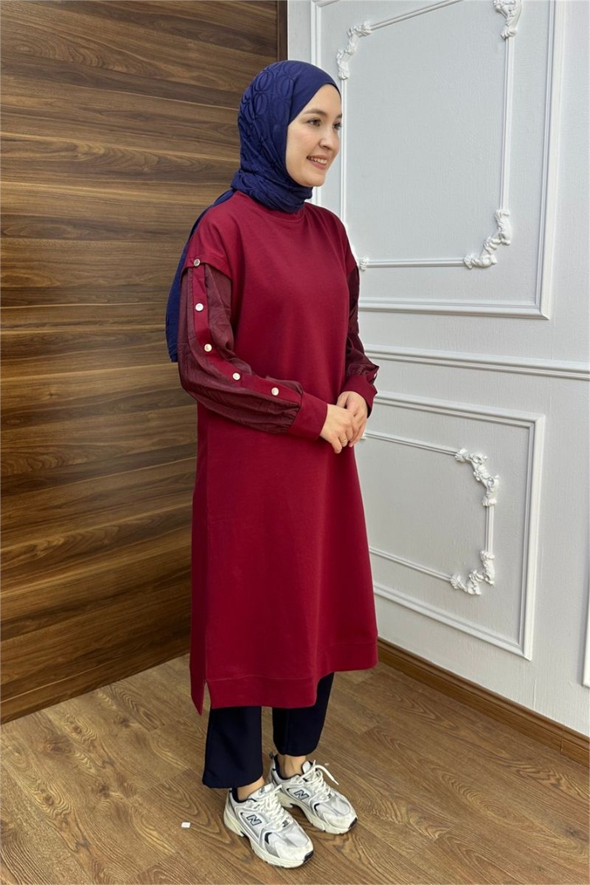 Lavin Çıtçıt Detaylı Sweat Bordo