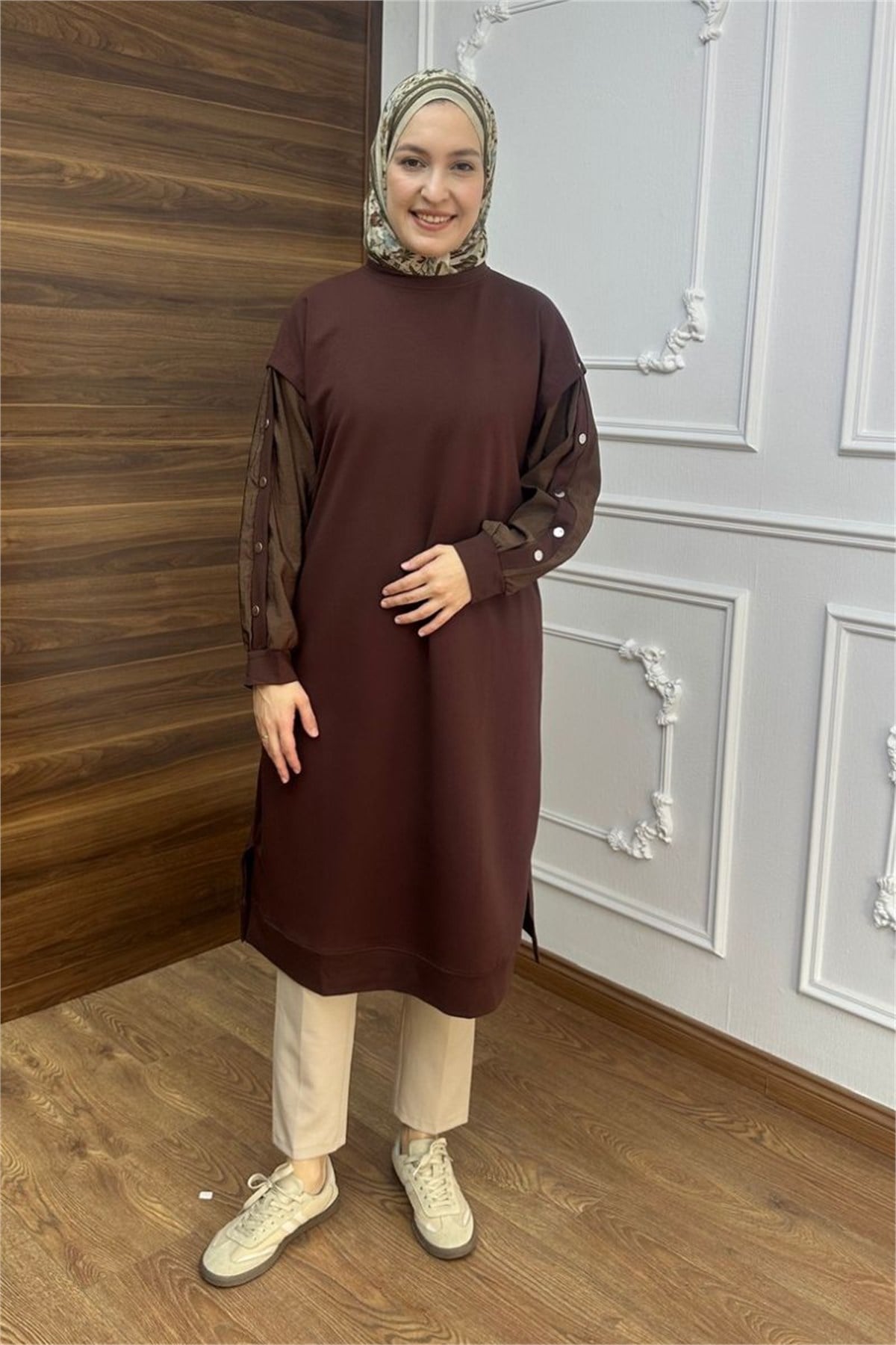 Lavin Çıtçıt Detaylı Sweat Kahve