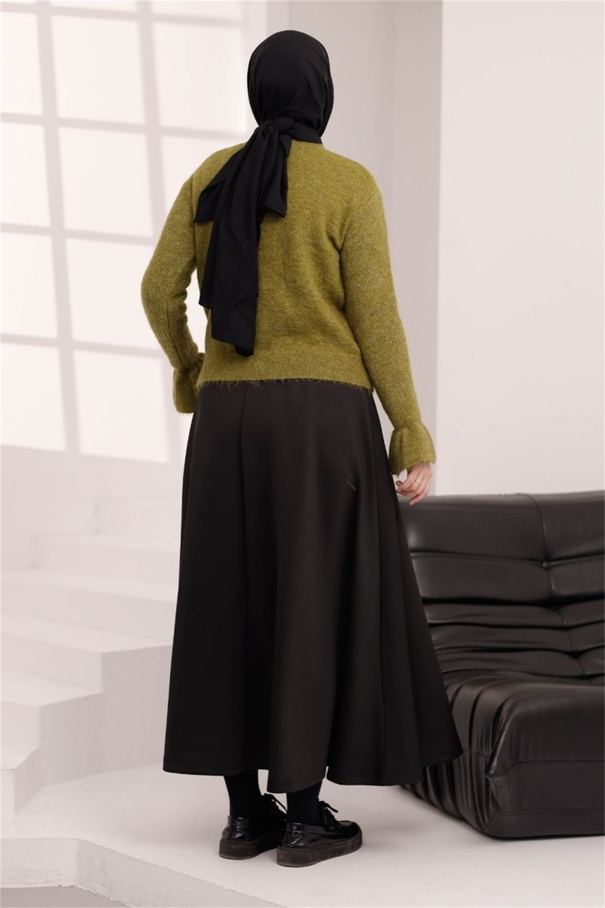 Leydi Triko Zeytin Yeşili