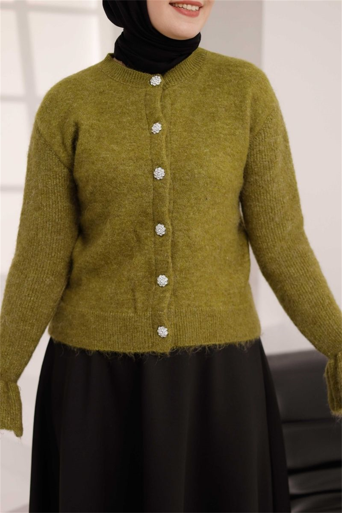 Leydi Triko Zeytin Yeşili