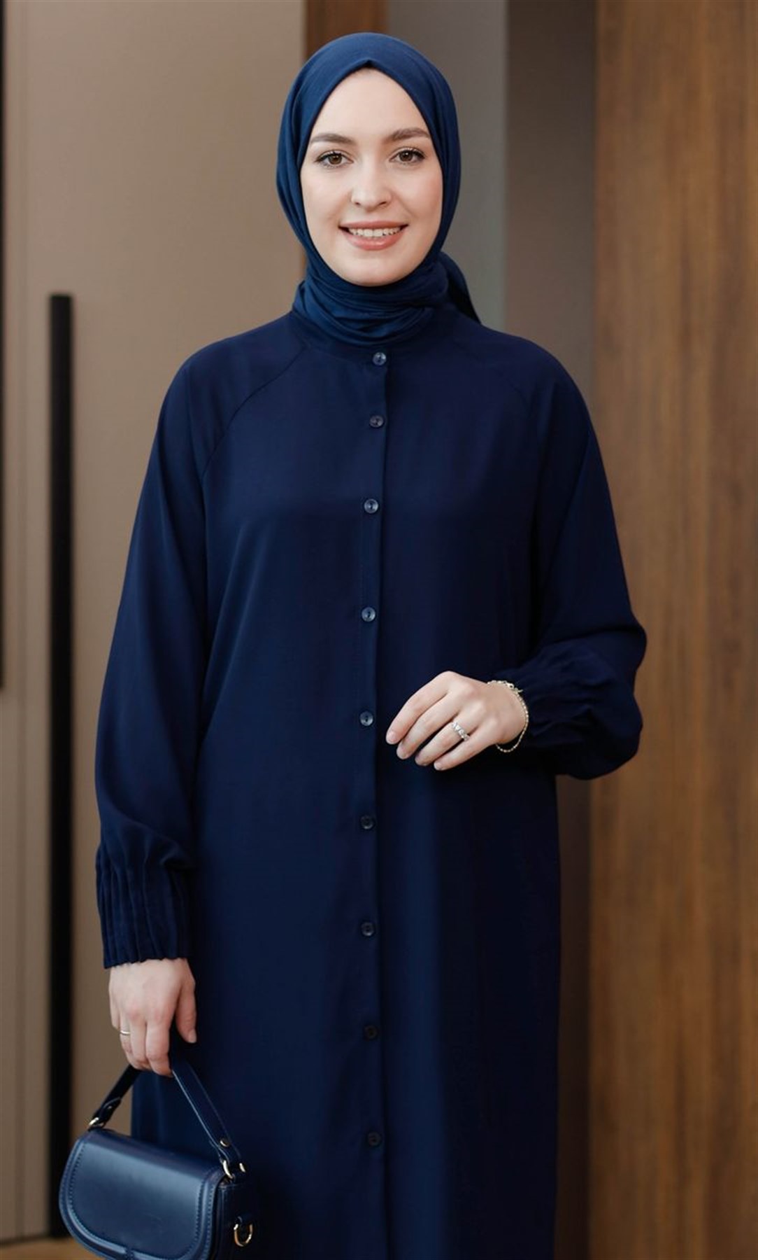 Lina Medine İpeği Uzun Tunik Lacivert