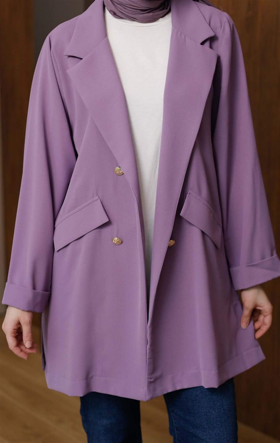 Linda Krep Ceket Lila