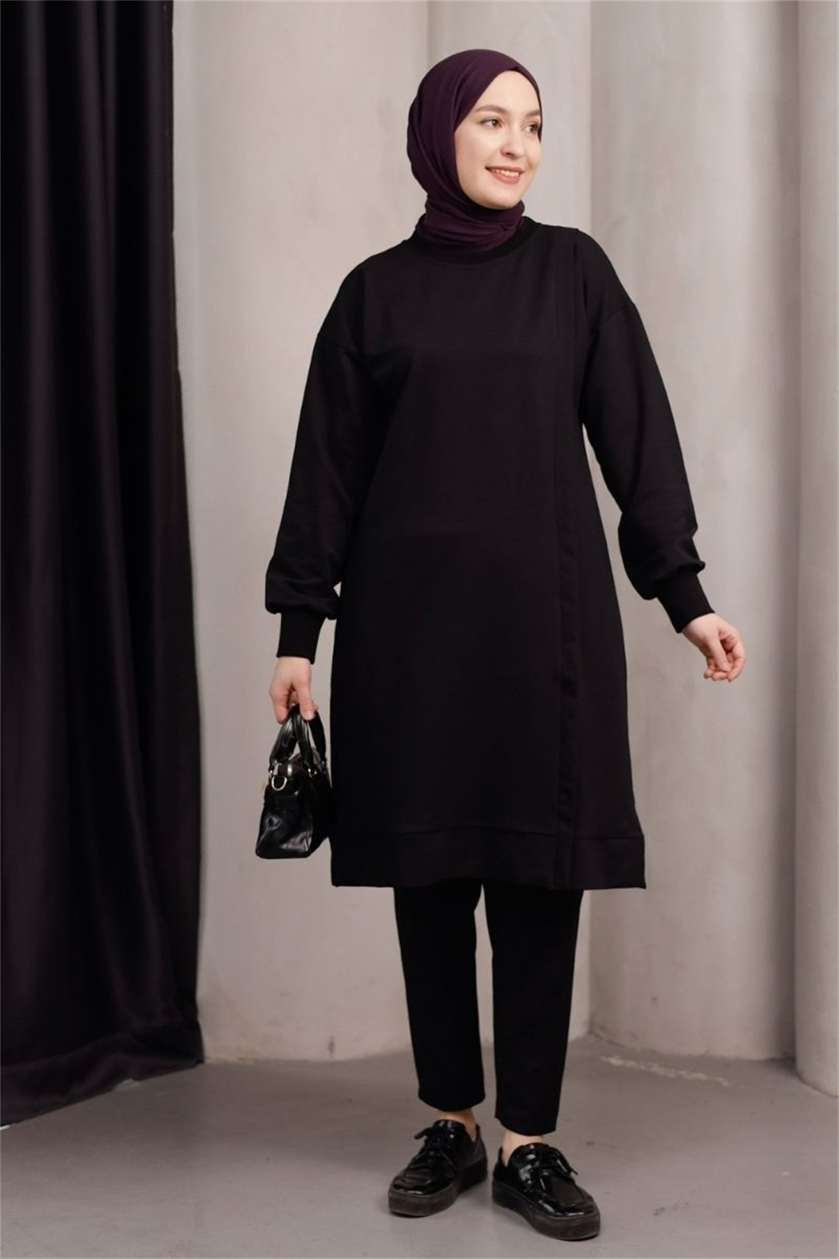 Marin Uzun Sweat Siyah