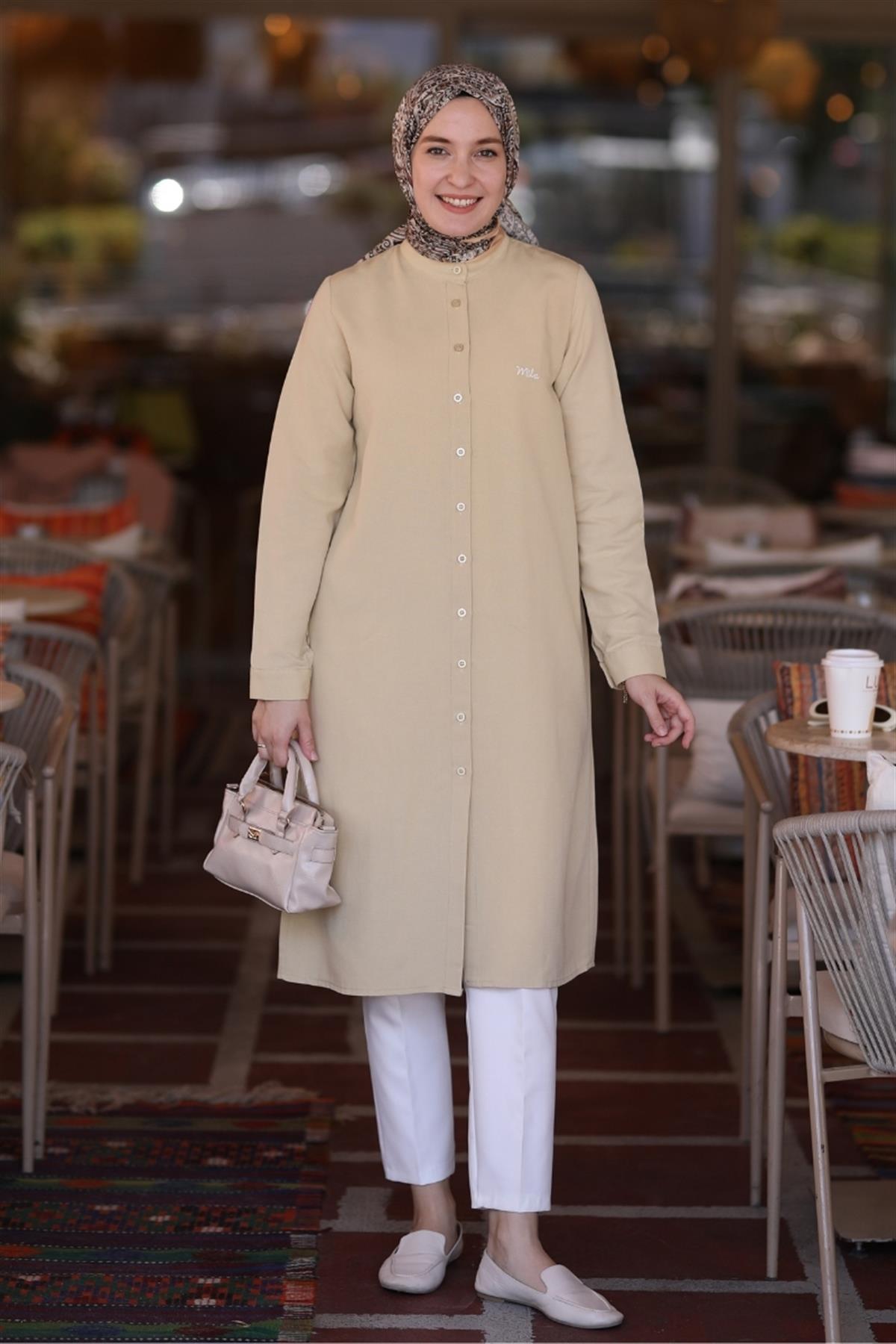 Melin Basic Uzun Tunik Pastel Sarı