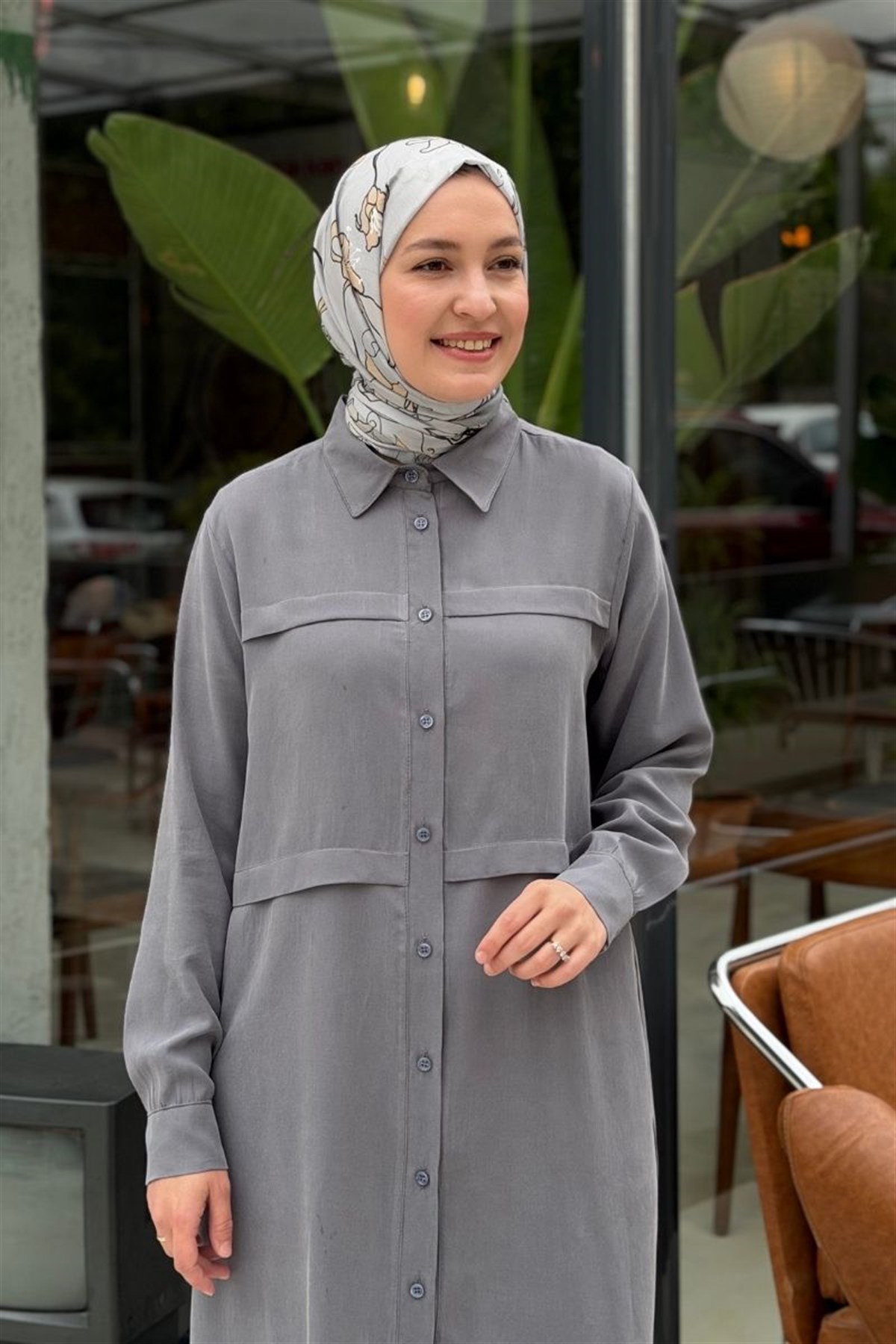 Meysa Uzun Tunik Gri