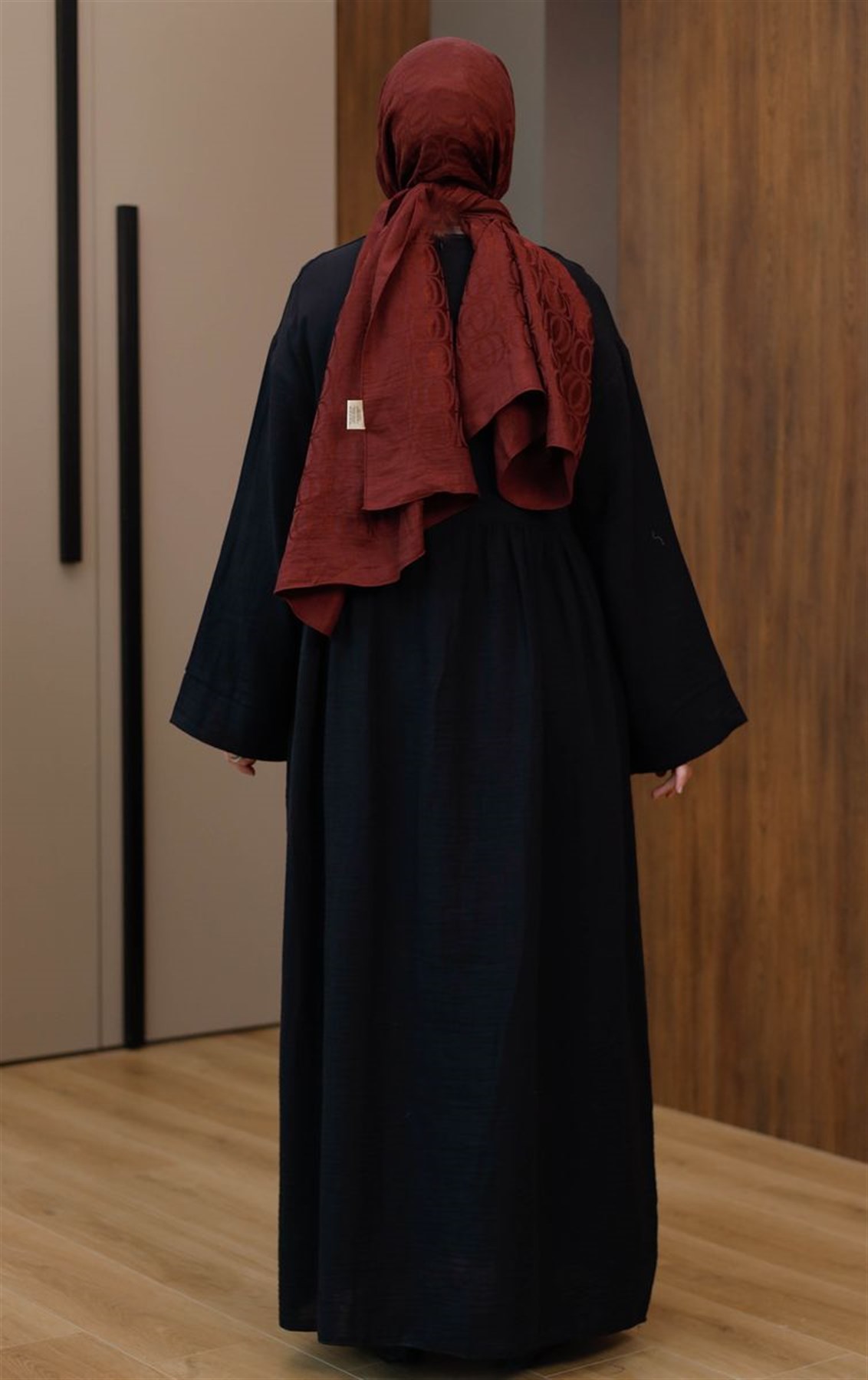 Müslin Uzun Elbise Siyah