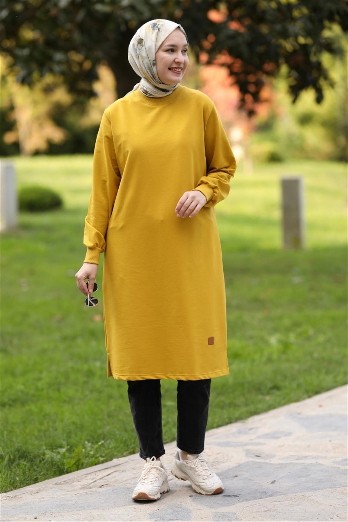 Neva 110 Cm Sweat Tunik Hardal 