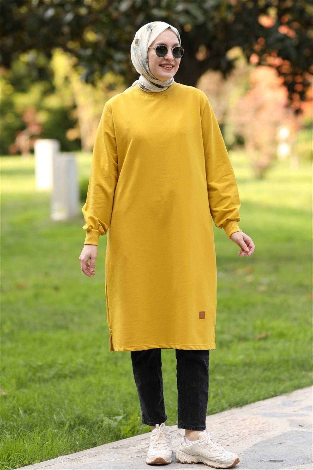 Neva 110 Cm Sweat Tunik Hardal 