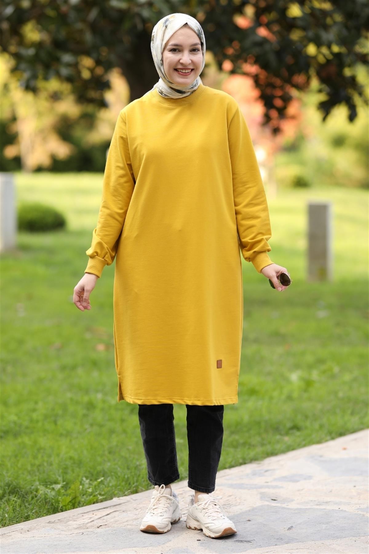 Neva 110 Cm Sweat Tunik Hardal 