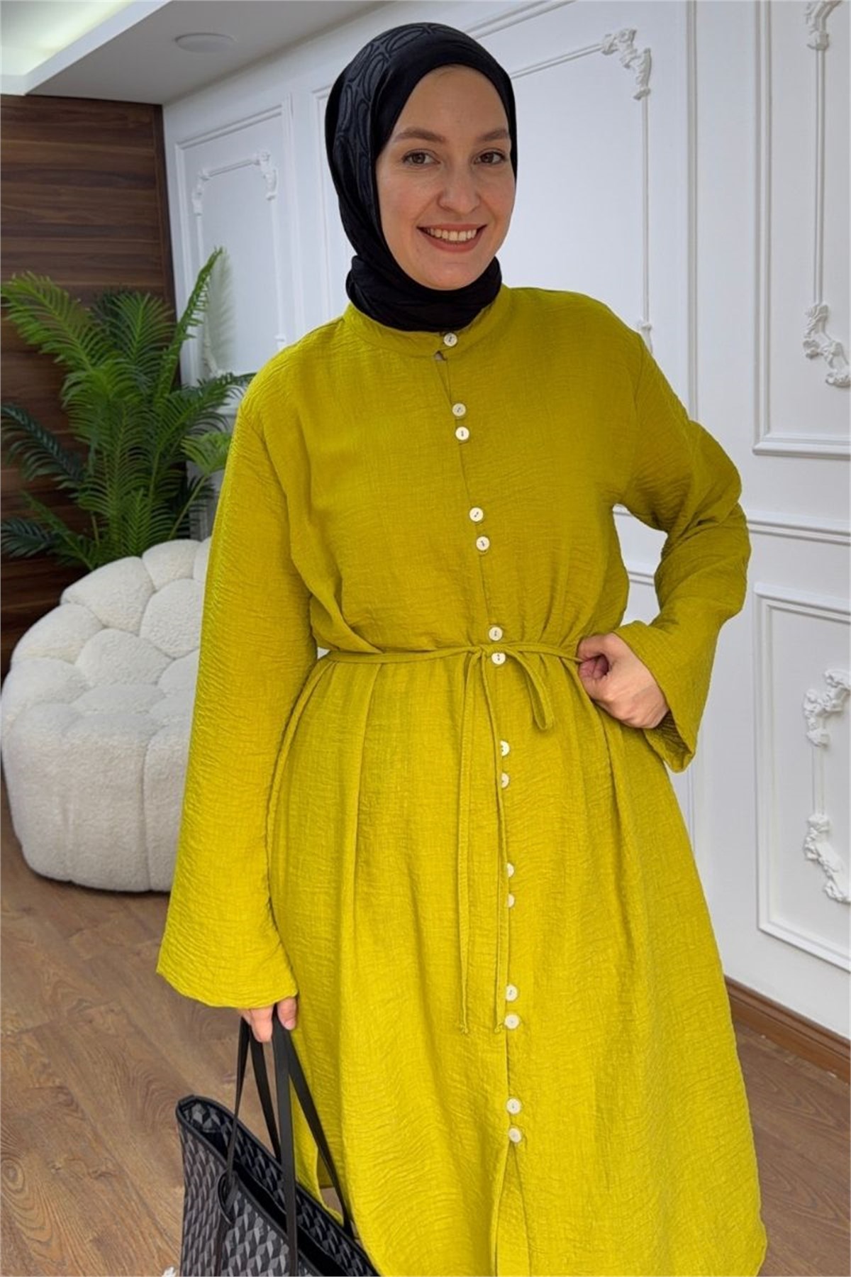 Önü Biritli Valentino Tunik Olive