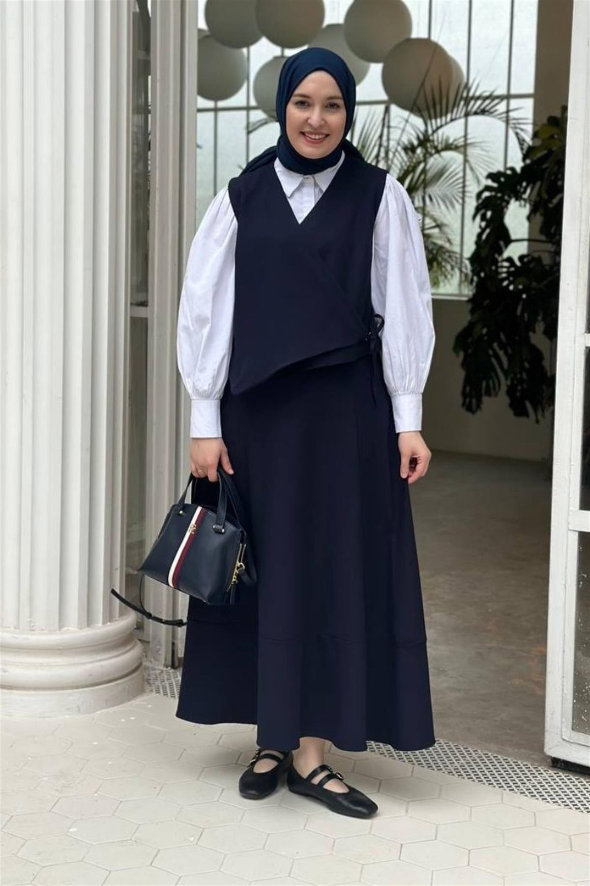 Qanva Yelekli Takım Lacivert