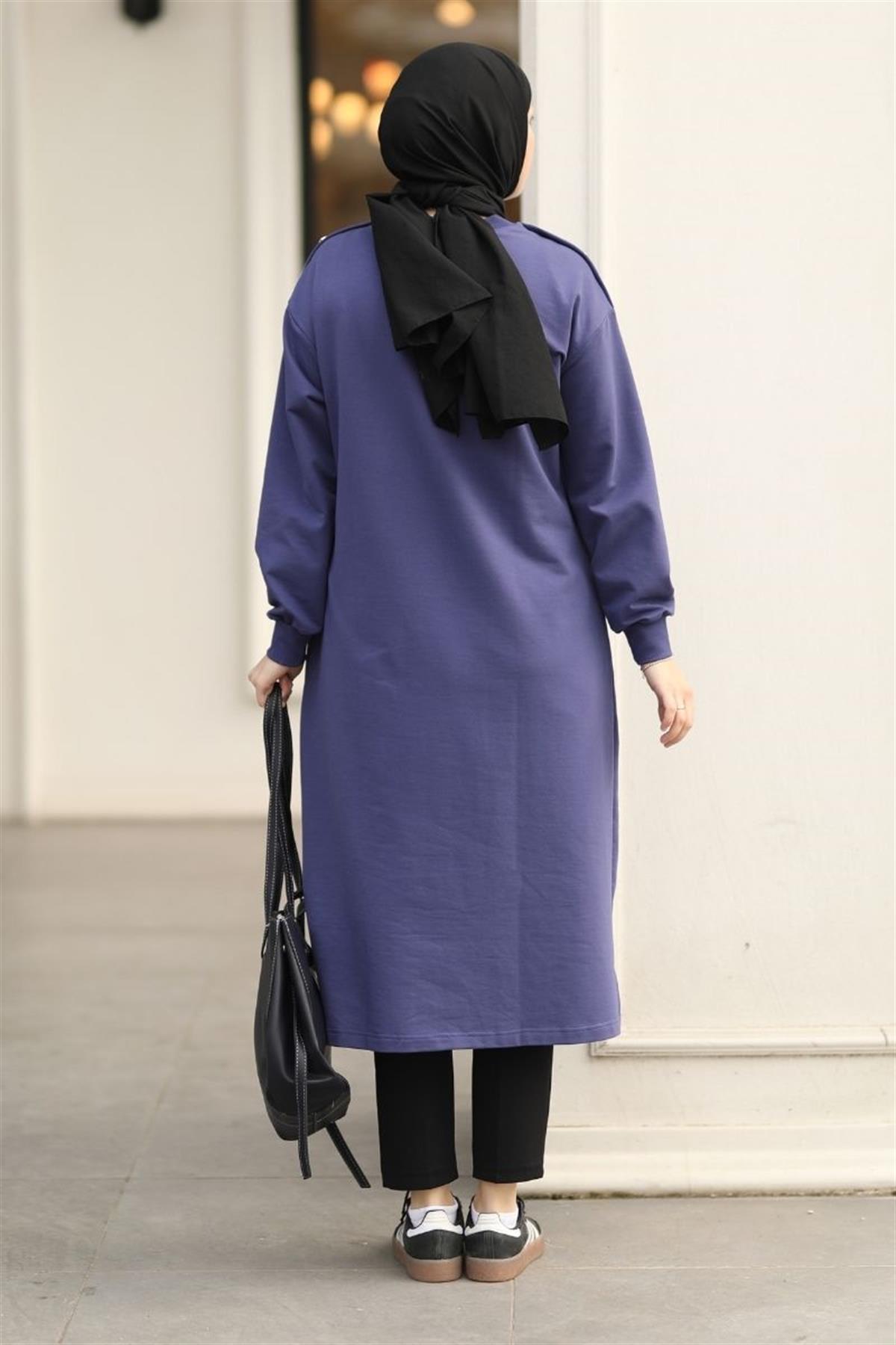 Season De Mila 120 cm Uzun Tunik Mor