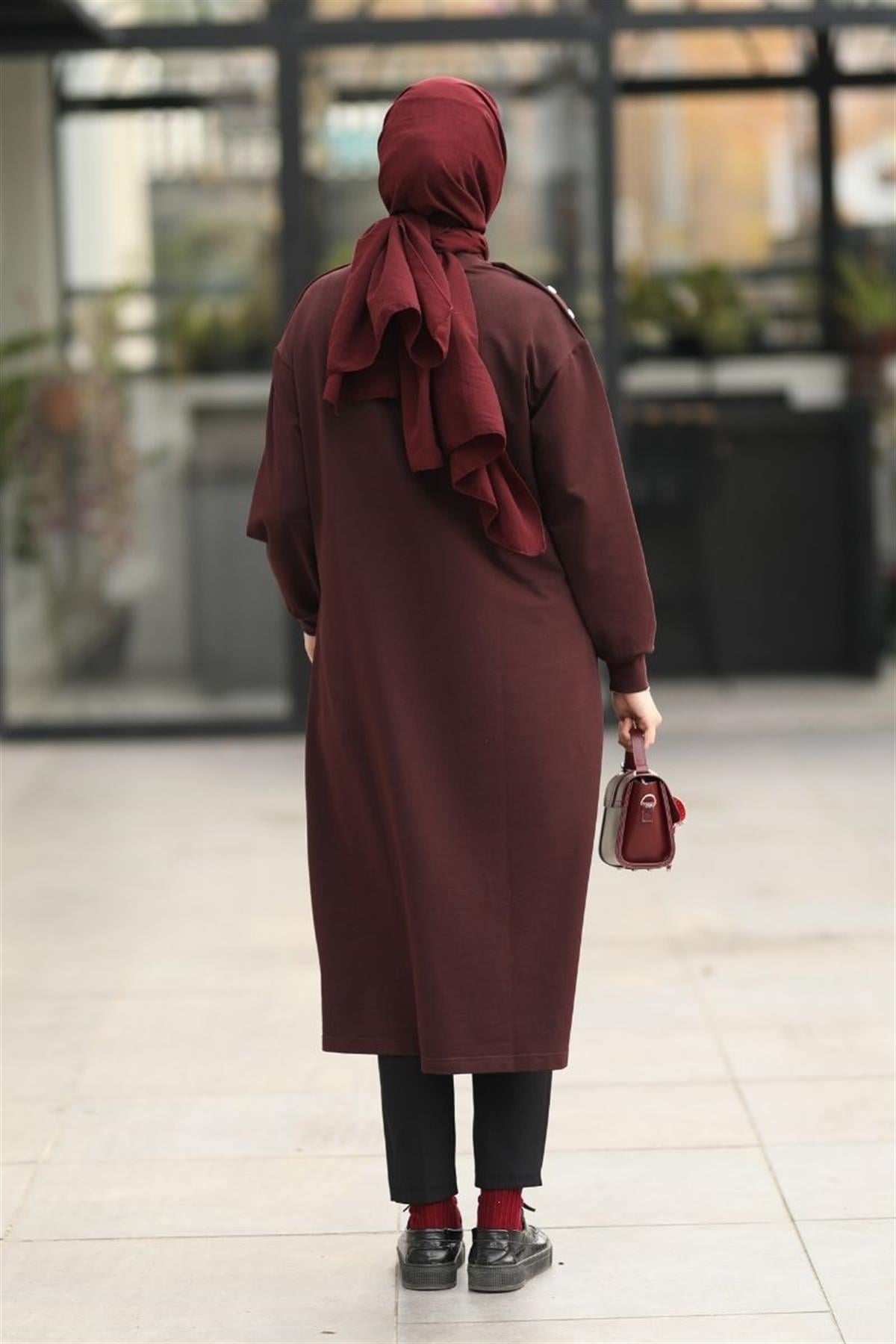 Season De Mila 120 cm Uzun Tunik Vişne