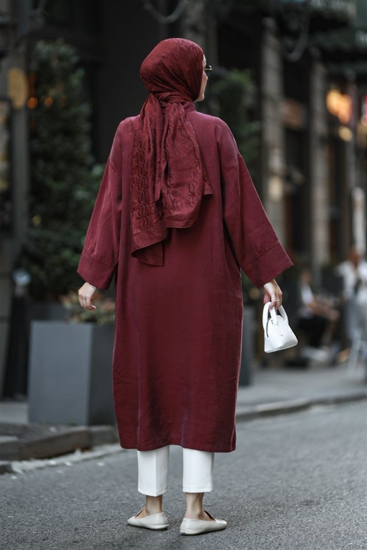 Seyyar Kemerli 120 Cm Tesla Tunik Bordo