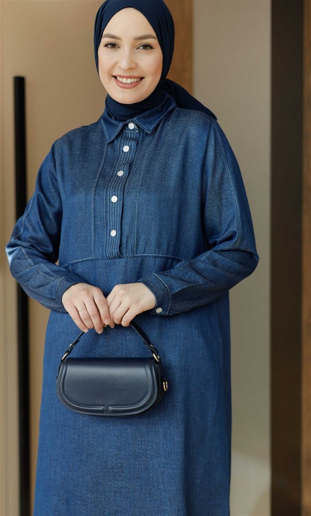 Soft Denim Uzun Tunik Mavi