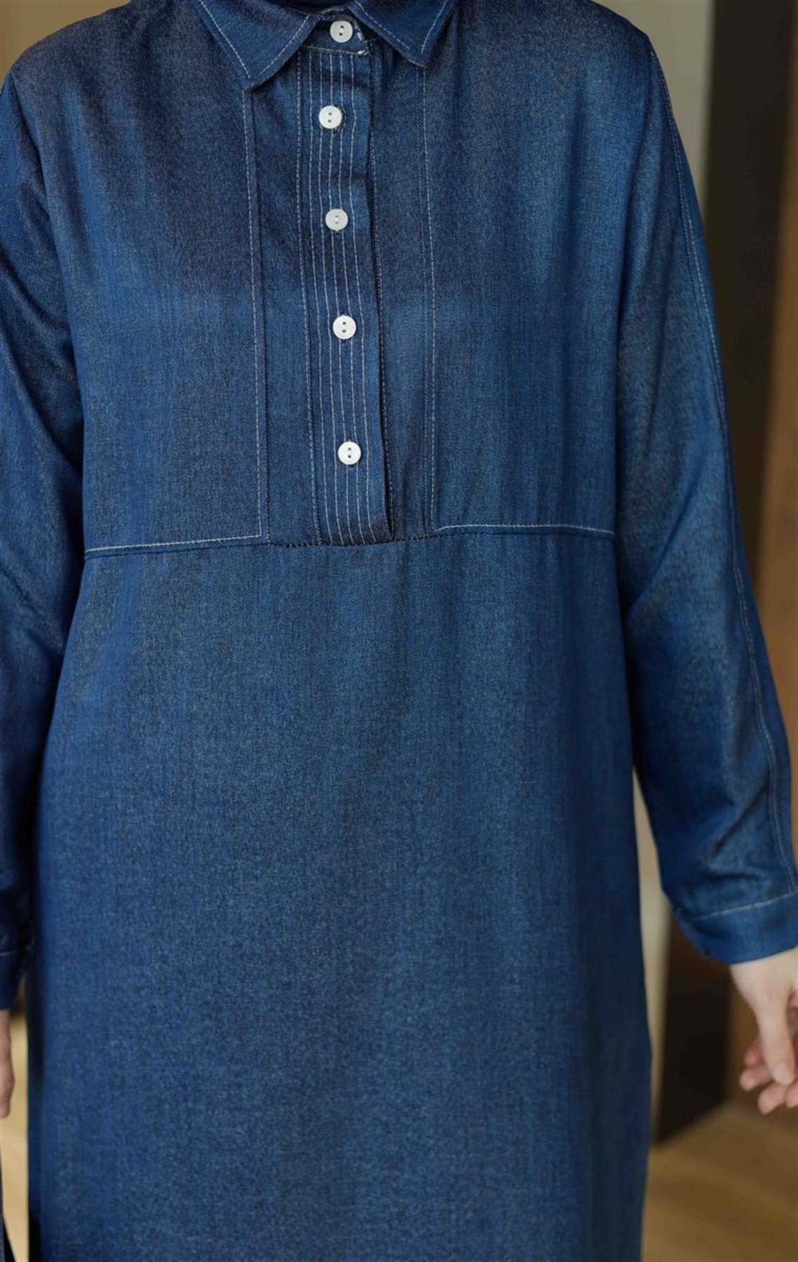 Soft Denim Uzun Tunik Mavi