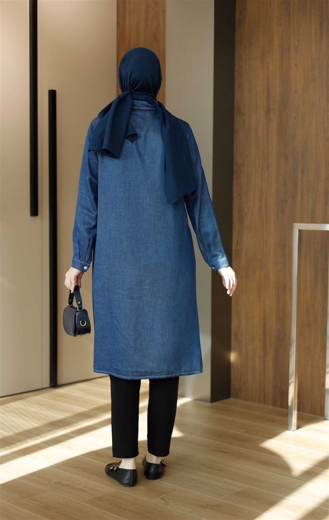 Soft Denim Uzun Tunik Mavi