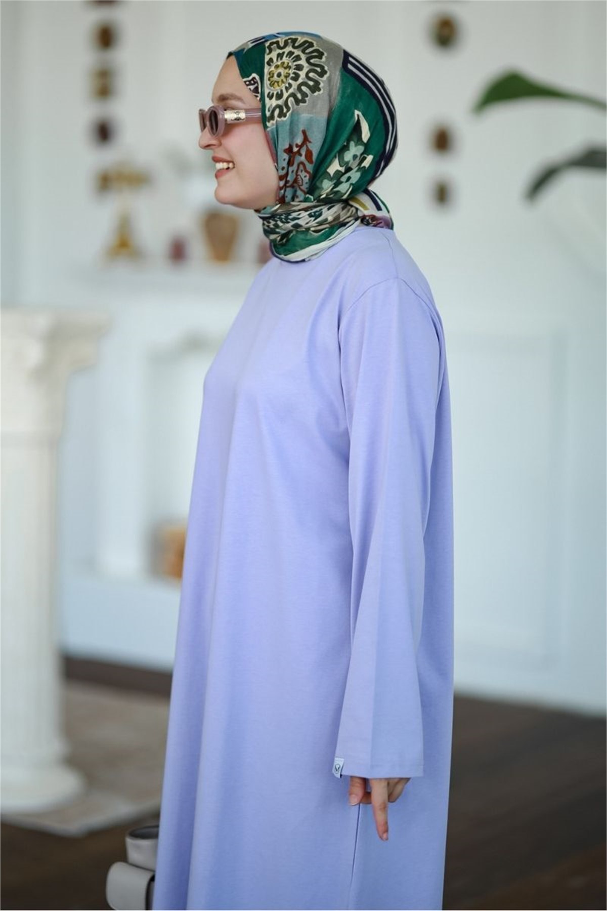 Summer Basic Uzun Tunik Buz Menekşe