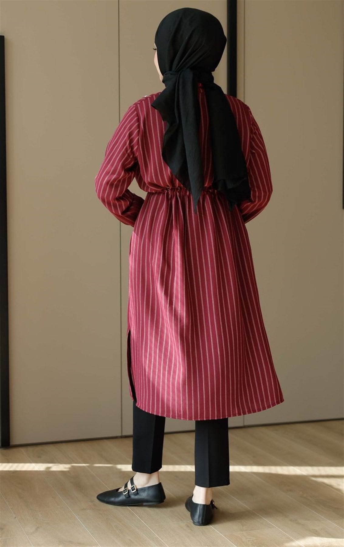 Taşlı Linda Tunik Bordo