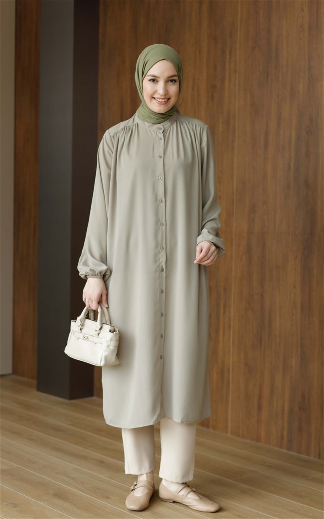 Zarif Medine İpeği Tunik Soft Mint