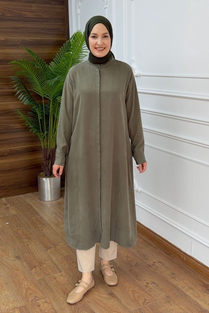 Alis 120 cm Uzun Tunik Haki